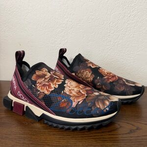 Rare Dolce & Gabbana Sorrento slip-on sneakers size IT 45 printed stretch jersey